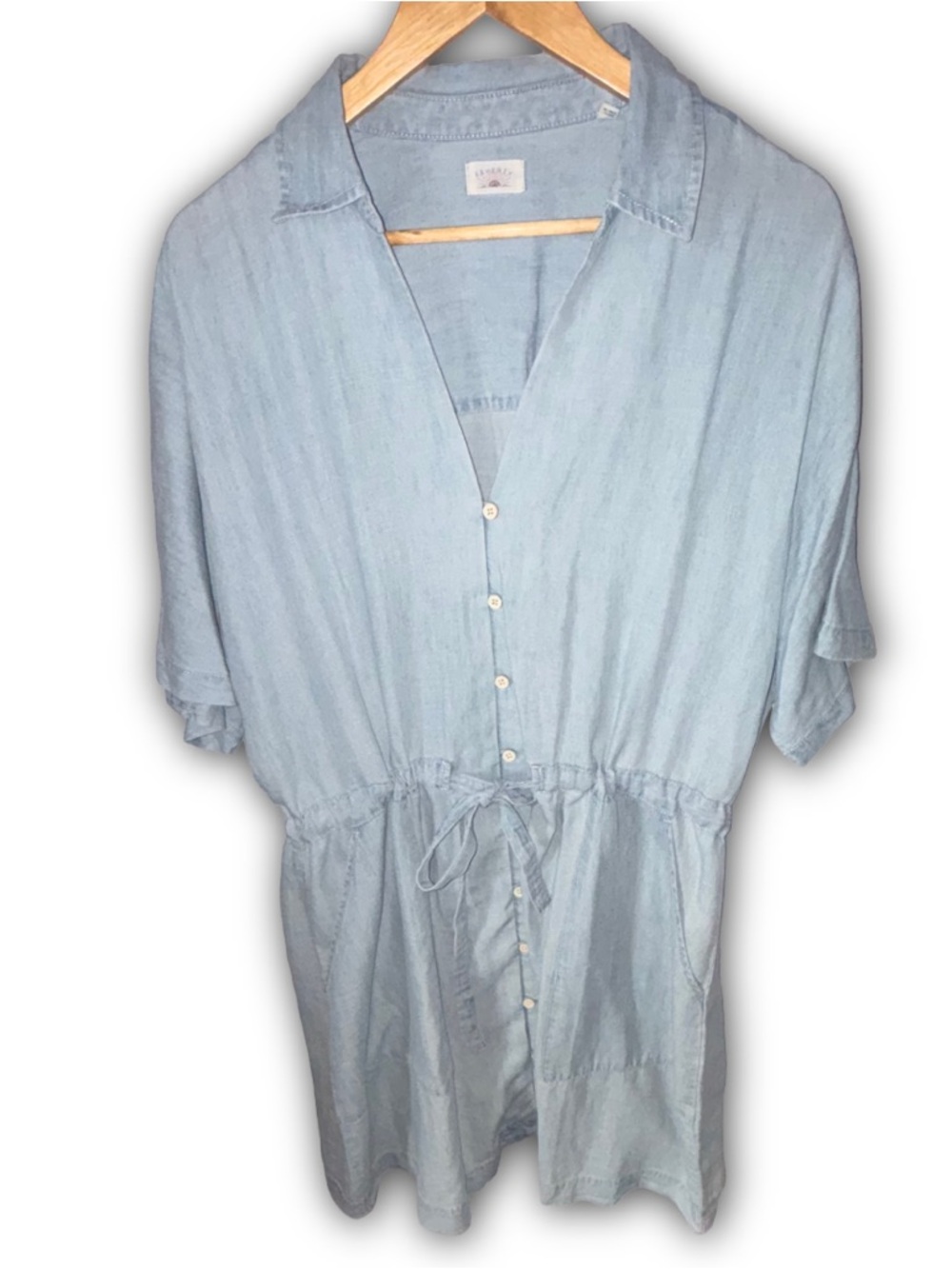 Faherty Brand Tried & True Chambray Oakley Dress in Arctic Sea Wash